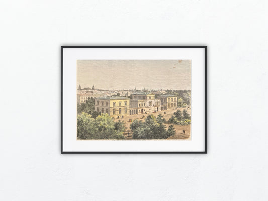 Berlin Original Lithografie 1851 Stadtansicht vom Tiergarten