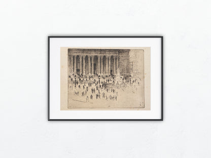 Originalradierung London Tafel 1880 The Pavement von Joseph Pennell