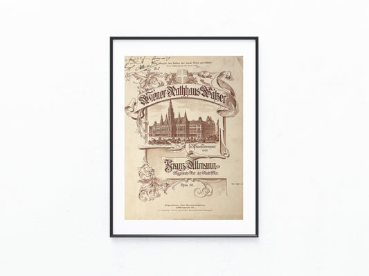 Original Wiener Rathaus-Walzer 1902 Notenheft mit Signatur
