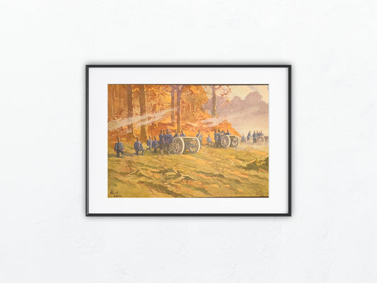 Original Druck 1915 Schwere Artillerie des Feldheeres