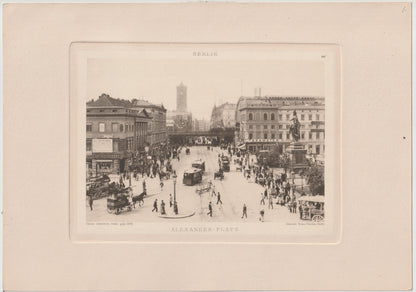 Berlin Alexanderplatz um 1900 Original Lichtdruck