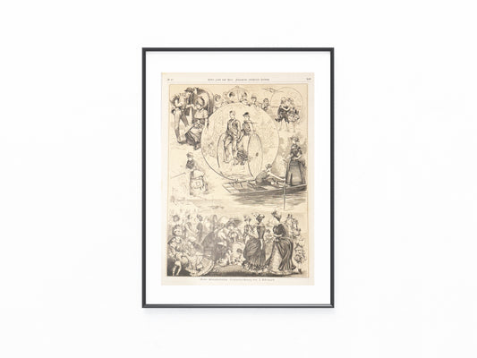 Original Mode-Tafel 19. Jahrhundert Strandtoiletten Bademode