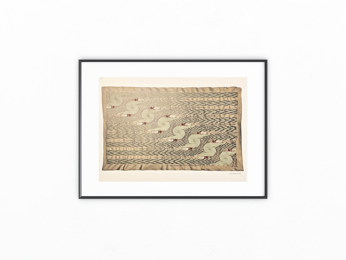 Original Jugendstil-Stoffmuster 1900 | Farbdruck