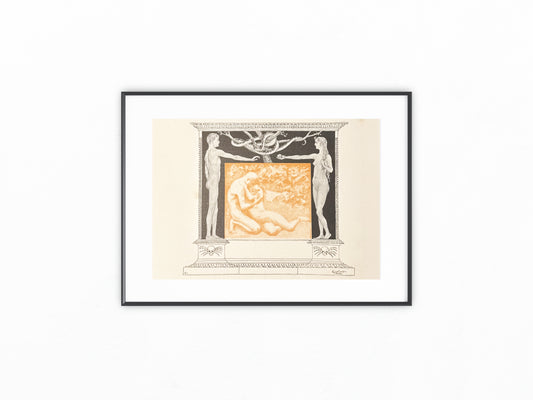 Jugendstil-Druck Adam & Eva mit Baum der Erkenntnis