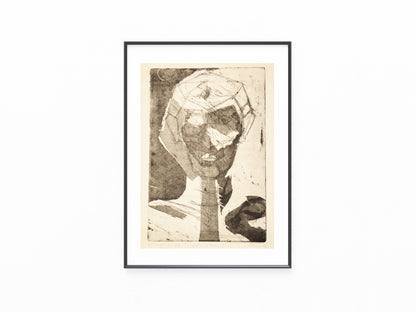 Original Radierung Schädel des Pharos Martini