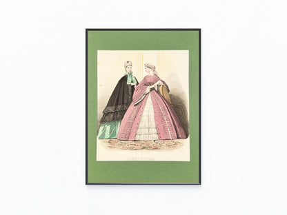 Les Modes Parisiennes 1863 | Altcolorierte Damenmode