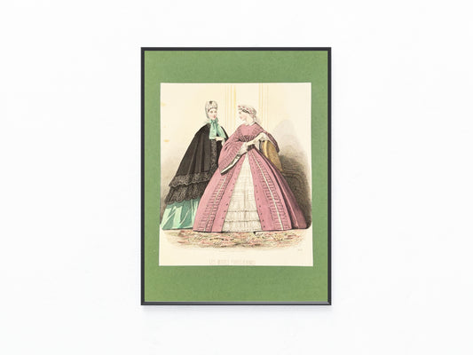 Les Modes Parisiennes 1863 | Altcolorierte Damenmode