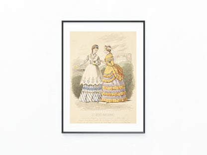 Original Modekupfer Les Modes Parisiennes 1877