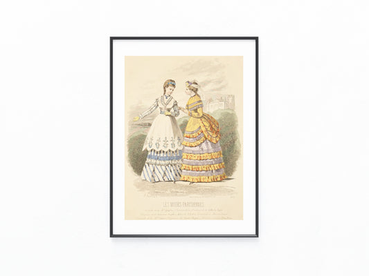 Original Modekupfer Les Modes Parisiennes 1877