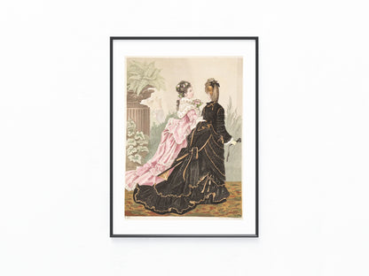 1875 Original Modekupfer Boudoir | Historische Damenmode