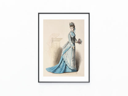 Damenmode Paris 1870 Original  | Altcolorierter Stich