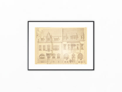 Original Architektur Jugendstil Wohnhaus Fassade 1900 | Vintage Druck