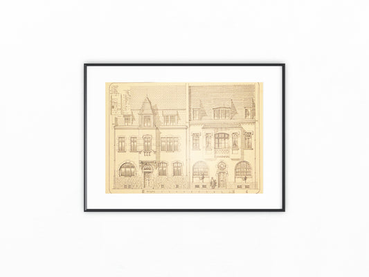 Original Architektur Jugendstil Wohnhaus Fassade 1900 | Vintage Druck