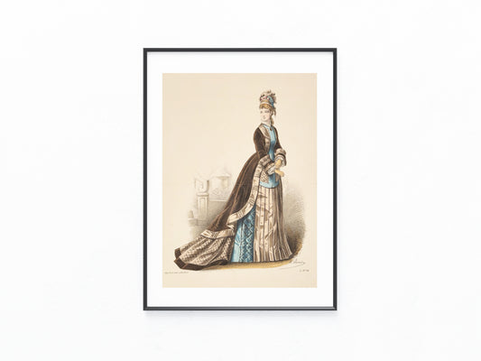Vintage Damenmode Paris Original Modekupfer 1870