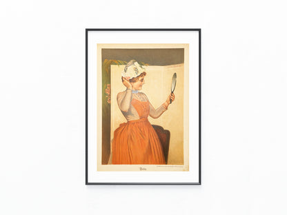 Original Farblithografie Betty 1900 | Frauenporträt Zenisek Vintage