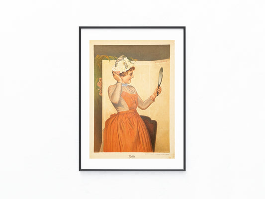 Original Farblithografie Betty 1900 | Frauenporträt Zenisek Vintage