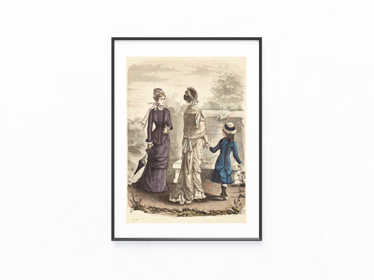 1879 Original Promenadenmode Lithografie Fashion