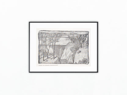 Ludwig von Hofmann Strandschlucht um 1900 | Original Grafik Jugendstil Landschaft am Meer