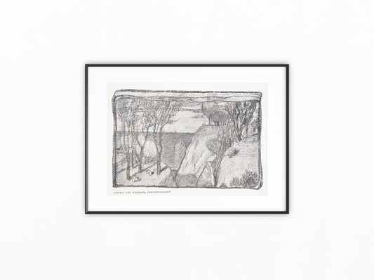 Ludwig von Hofmann Strandschlucht um 1900 | Original Grafik Jugendstil Landschaft am Meer