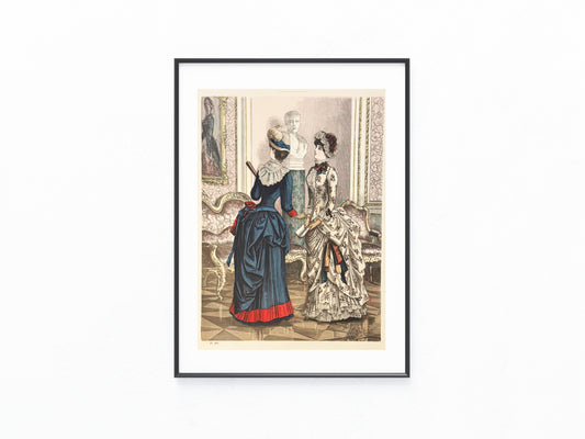 1884 Original Rokoko Mode Rüschen Hutmode Damenmode