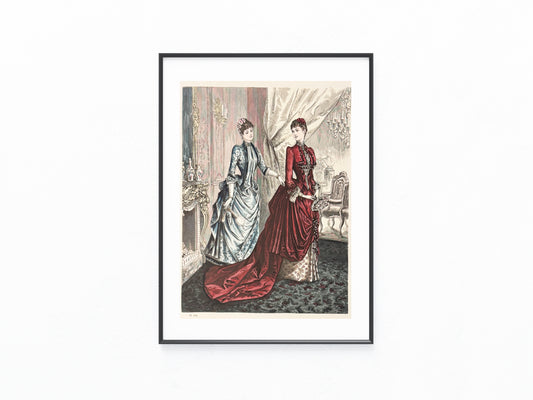 Original Mode-Tafel 1884 Gesellschaftskleider | Vintage Damenmode
