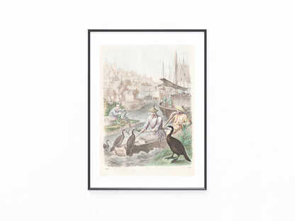 Original Kormoranfischerei 1858 Komorane Jagen