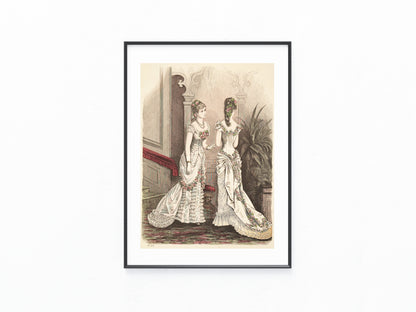 1879 Ballkleider Original Damenmode Lithografie | Vintage Ästhetik