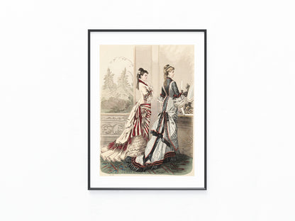 1877 Original Mode Damenmode Lithografie | Vintage Kleidermode