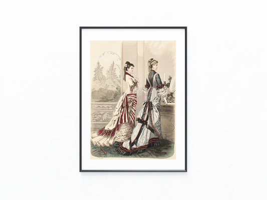 1877 Original Mode Damenmode Lithografie | Vintage Kleidermode