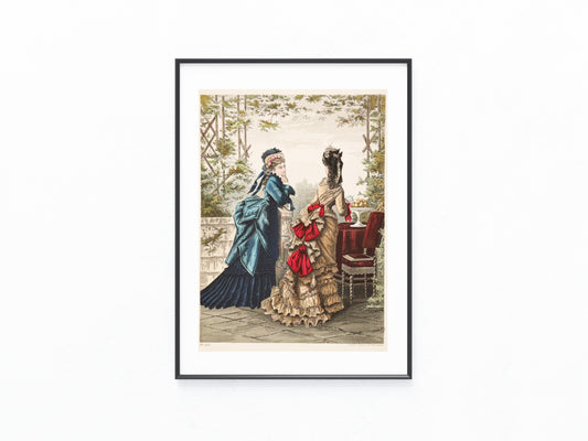 Original Mode-Tafel 1875 Damenkleider Lithografie | Kein Nachdruck | Vintage