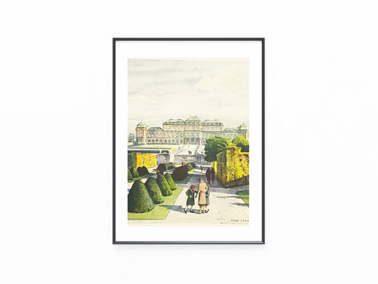 Wien Oberes Belvedere 1930 Original | Hans Frank Schloss Ansicht | Barockgarten Prinz Eugen