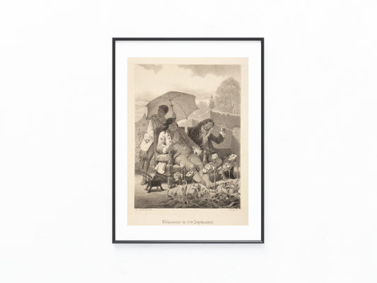 Original Grafik Tulpenmanie | Historischer Kupferstich 1873