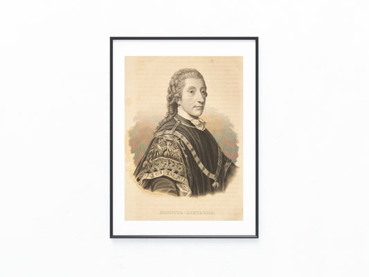1847 Porträt Kaunitz-Rietberg | Original Kupferstich Österreich Staatsmann
