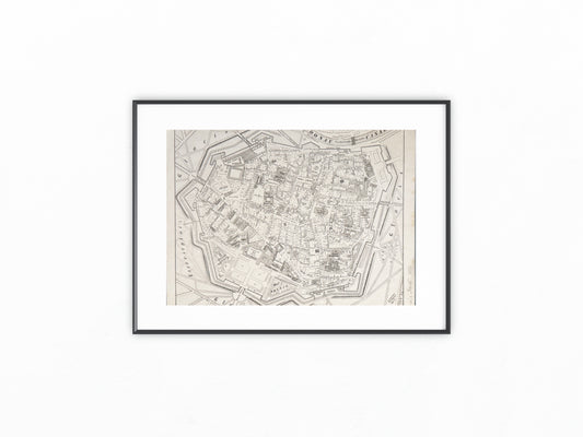 Original Stadtplan Wien 1851 | Kupferstich-Karte der Inneren Stadt
