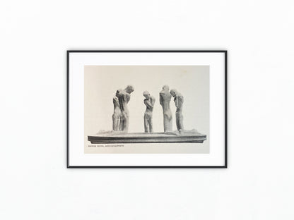 George Minne Brunnenaufsatz 1900 | Original Grafik Skulpturengruppe Jugendstildruck