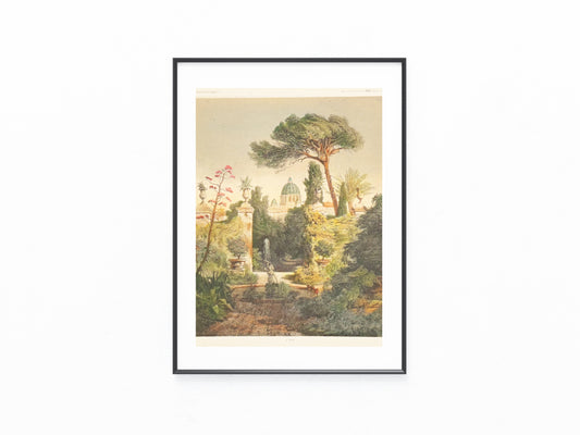 Original Farblithografie 1880 | Villa Selvage Bonaparte in Rom