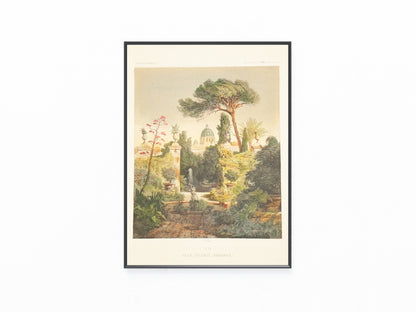 Original Farblithografie 1880 | Villa Selvage Bonaparte in Rom