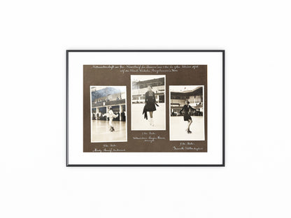 Original Fototafel 1935 Eiskunstlauf Weltmeisterschaft Wien Vintage