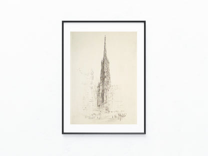 Stephansdom Original Radierung Wien 1930 Großformat | Architektur Druck