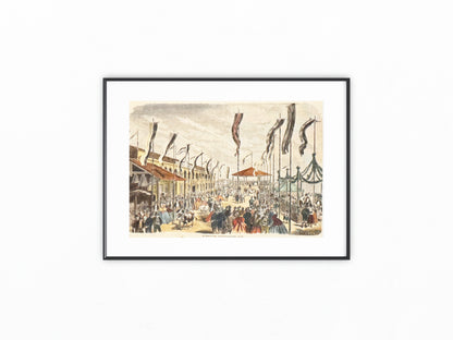 1860 Wiener Prater Eröffnung | Original im Passepartout | Historische Illustration