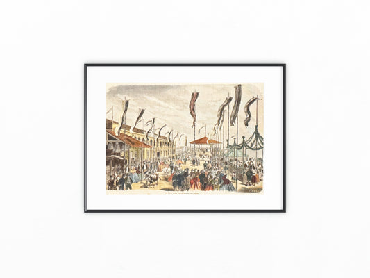 1860 Wiener Prater Eröffnung | Original im Passepartout | Historische Illustration
