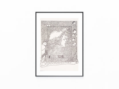 Jugendstildruck Dornröschen 1900 | Original Märchen Illustration | Vintage Art