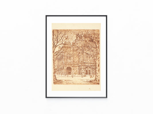 Original Wien Staatsoper Radierung 1900 | Architektur Grafik | Historische Ansicht