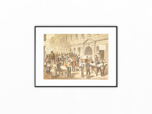 1880 Wien Zeitungsgasse Lithografie | Historische Straßenszene | Wiener Presse