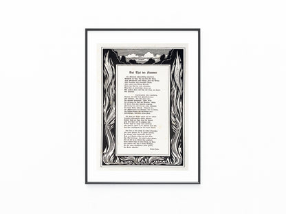 Gustav Falke Thal der Flammen 1900 | Typografie Art Nouveau Original Jugendstil