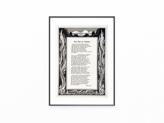 Gustav Falke Thal der Flammen 1900 | Typografie Art Nouveau Original Jugendstil