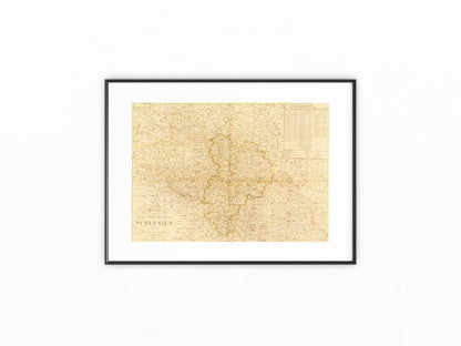 1831 Original Landkarte Schlesien Weiland | Historische Karte Preussen Provinz