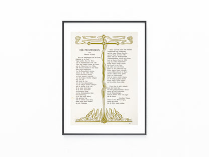 Franz Evers Die Prozession 1900 Original Jugendstil Druck | Art Nouveau Poesie