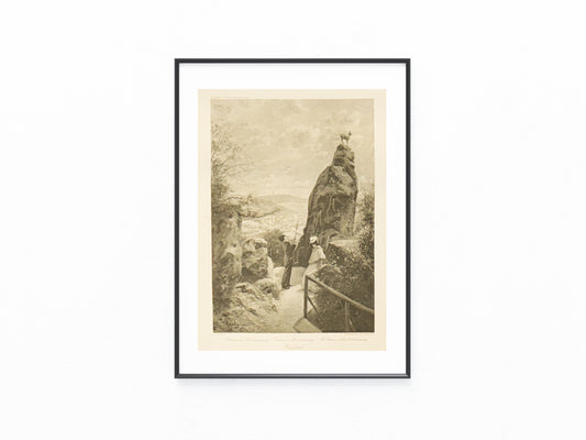 Original Grafik Karlsbad 1890 Aussicht vom Hirschensprung | Kurort Böhmen Karlovy Vary
