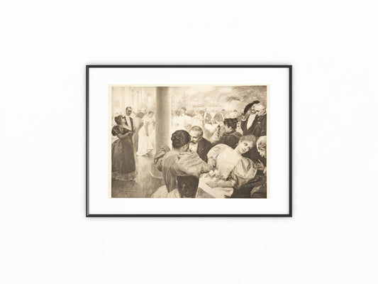 Original Grafik Karlsbad 1890 | Ball Kurhaus Karlovy Vary Gesellschaftsszene